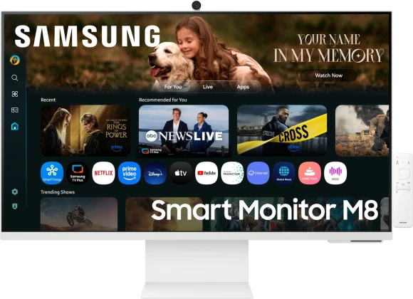 Монитор Samsung 32" S32FM803UIXCI белый VA LED 16:9 HDMI M/M Cam матовая HAS 3000:1 400cd 178гр/178гр 3840x2160 60Hz 4K USB 7кг