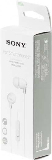 Гарнитура внутриканальные Sony MDR-EX15AP 1.2м белый проводные в ушной раковине (MDR-EX15APW) Гарнитура внутриканальные Sony MDR-EX15AP 1.2м белый проводные в ушной раковине (MDR-EX15APW)