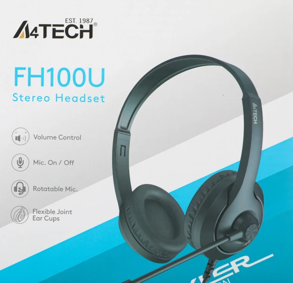 Наушники с микрофоном A4Tech Fstyler FH100U черный 2м накладные USB оголовье (FH100U (STONE BLACK)) Наушники с микрофоном A4Tech Fstyler FH100U черный 2м накладные USB оголовье (FH100U (STONE BLACK))