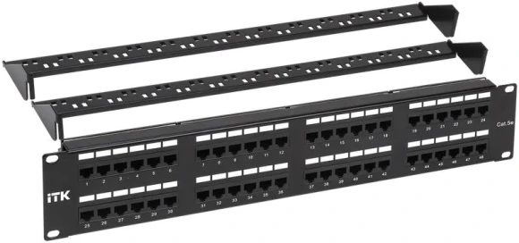 Патч-панель ITK PP48-2UC5EU-D05-1 19" 2U 48xRJ45 кат.5E UTP Патч-панель ITK PP48-2UC5EU-D05-1 19" 2U 48xRJ45 кат.5E UTP