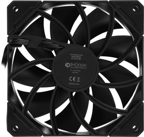 Вентилятор для корпуса ID-Cooling TF-12025-Pro 120х120x25 черный 4-pin 35.2дБ (TF-12025-PRO BLACK) Ret Вентилятор для корпуса ID-Cooling TF-12025-Pro 120х120x25 черный 4-pin 35.2дБ (TF-12025-PRO BLACK) Ret