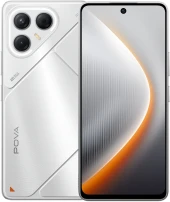Смартфон Tecno Pova 7 5G 128Gb 8Gb серебристый моноблок 3G 4G 2Sim 6.78" 1080x2460 Android 15 50Mpix 802.11 a/b/g/n/ac/ax NFC GPS GSM900/1800 Protect microSD max1024Gb