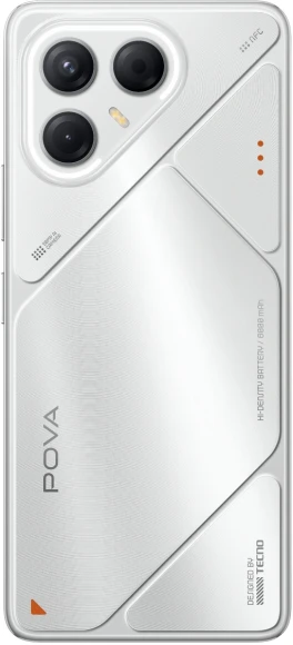 Смартфон Tecno Pova 7 5G 128Gb 8Gb серебристый моноблок 3G 4G 2Sim 6.78" 1080x2460 Android 15 50Mpix 802.11 a/b/g/n/ac/ax NFC GPS GSM900/1800 Protect microSD max1024Gb