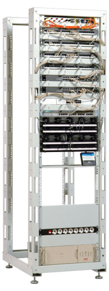 Стойка двухрамная ЦМО СТК-42.2 42U 620ммX800мм направл.под закл.гайки 350кг серый