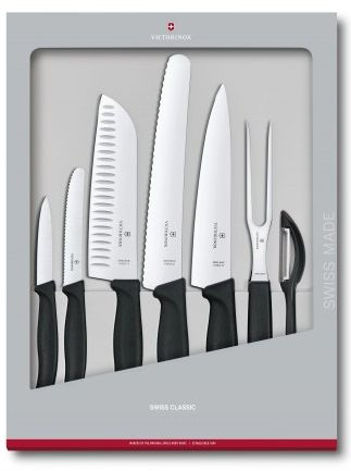Набор ножей кухон. Victorinox Swiss Classic 6.7133.7G компл.:7предм. черный подар.коробка