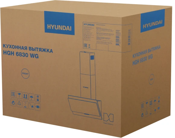 Вытяжка каминная Hyundai HGH 6830 WG белый управление: кнопочное (1 мотор) Вытяжка каминная Hyundai HGH 6830 WG белый управление: кнопочное (1 мотор)