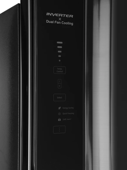 Холодильник Hitachi HRTN7489DF BBKCS 2-хкамерн. черный глянц. инвертер