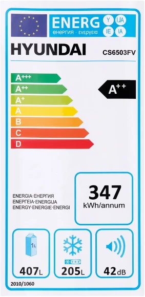 Холодильник Hyundai CS6503FV 2-хкамерн. нержавеющая сталь инвертер Холодильник Hyundai CS6503FV 2-хкамерн. нержавеющая сталь инвертер