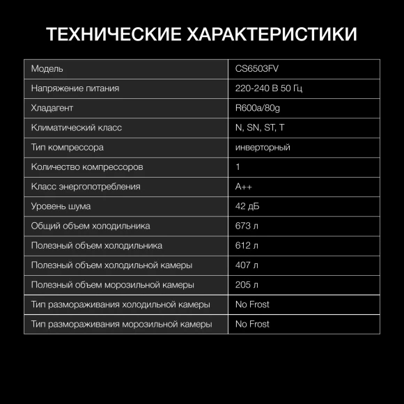 Холодильник Hyundai CS6503FV 2-хкамерн. нержавеющая сталь инвертер Холодильник Hyundai CS6503FV 2-хкамерн. нержавеющая сталь инвертер