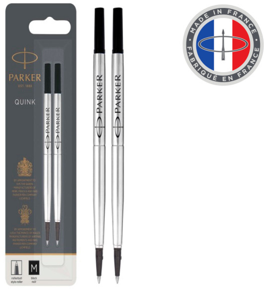 Стержень роллер Parker Quink Z01 (1950325) M 0.7мм черные чернила блистер (2шт)