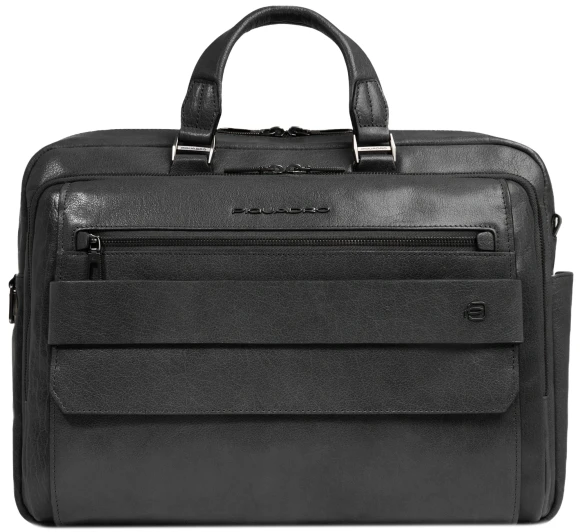 Деловая сумка мужская Piquadro Solm CA7025S141/N с отделением для ноутбука 14" черная натур.кожа