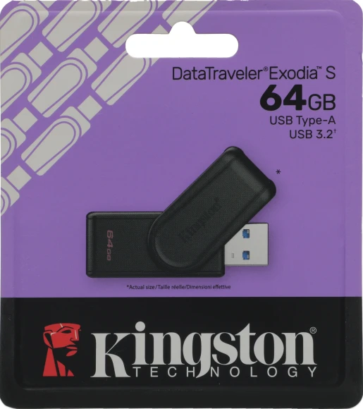 Флеш Диск Kingston 64GB DataTraveler Exodia S DTXS/64GB USB3.0 черный