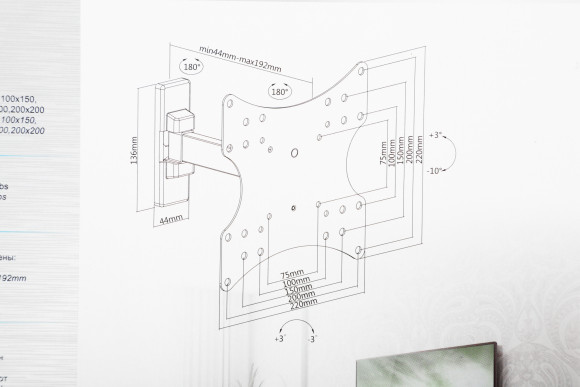 Кронштейн для телевизора Ultramounts UM876 черный 17"-42" макс.20кг настенный поворот и наклон Кронштейн для телевизора Ultramounts UM876 черный 17"-42" макс.20кг настенный поворот и наклон