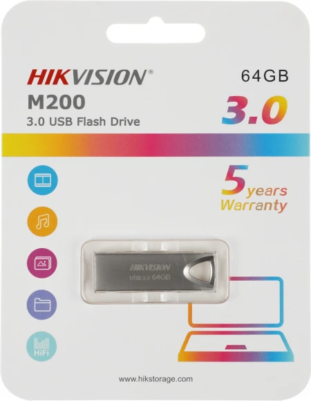 Флеш Диск Hikvision 64GB M200 Hiksemi HS-USB-M200/64G/U3 USB3.0 серебристый Флеш Диск Hikvision 64GB M200 Hiksemi HS-USB-M200/64G/U3 USB3.0 серебристый