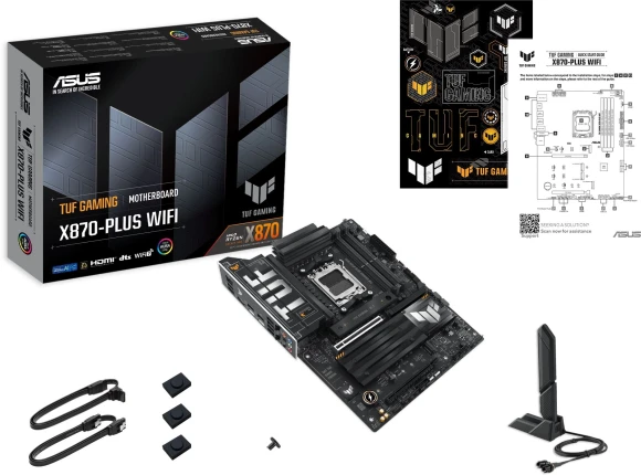Материнская плата Asus TUF GAMING X870-PLUS WIFI Socket AM5 AMD X870 4xDDR5 ATX AC`97 8ch(7.1) 2.5Gg RAID+HDMI