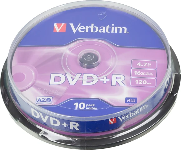Диск DVD+R Verbatim 4.7Gb 16x Cake Box (10шт) (43498) Диск DVD+R Verbatim 4.7Gb 16x Cake Box (10шт) (43498)
