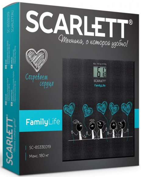 Весы напольные электронные Scarlett SC-BS33E019 макс.180кг черный/рисунок Весы напольные электронные Scarlett SC-BS33E019 макс.180кг черный/рисунок