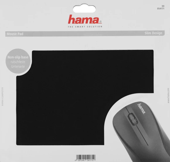 Коврик для мыши Hama H-54171 Мини черный 223x183x3мм (00054171)