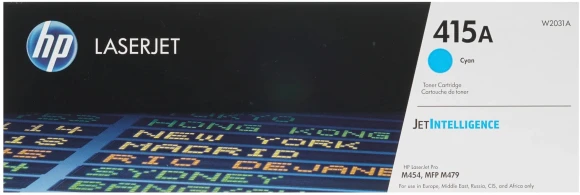 Картридж лазерный HP 415A W2031A голубой бар.в компл. (2100стр.) для HP HP LJ M454/MFP M479
