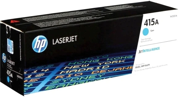 Картридж лазерный HP 415A W2031A голубой бар.в компл. (2100стр.) для HP HP LJ M454/MFP M479