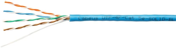 Кабель информационный Cabeus UTP-4P-CAT.5E-SOLID-GY-LIGHT кат.5E U/UTP 4 пары PVC внутренний 305м серый