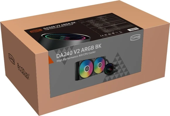 Система водяного охлаждения PcCooler DA240 V2 ARGB Soc-AM5/AM4/1200/1700/1851 черный 4-pin 36.5dB Al Ret (DA240 V2 ARGB BK)