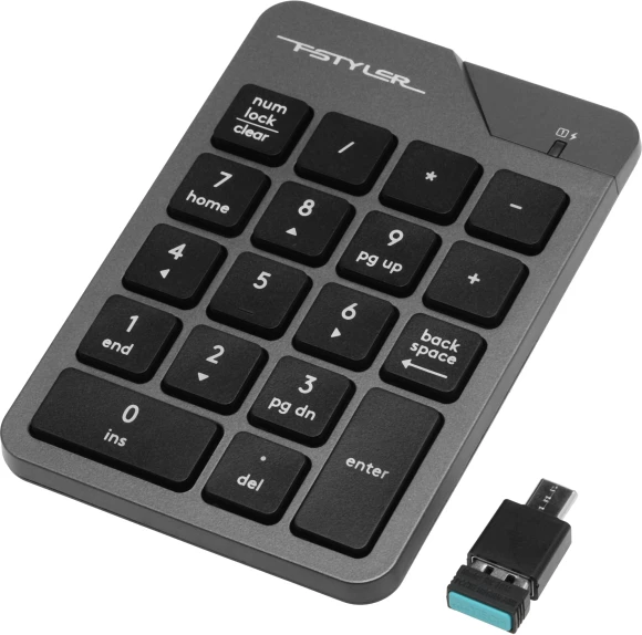 Числовой блок A4Tech FGK21C серый USB беспроводная slim для ноутбука