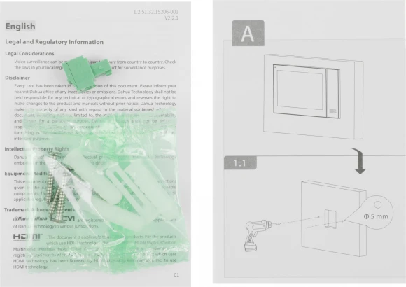 Видеодомофон Dahua DH-VTH2421FW-P белый