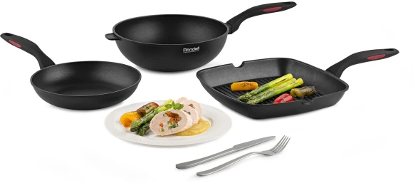 Сковорода ВОК (WOK) Rondell Perfect RDA-1563 круглая 28см покрытие: Xylan Plus ручка несъемная (без крышки) черный