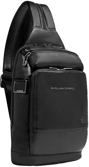 Рюкзак слинг мужской Piquadro Philip CA6790W136/N черный кожа