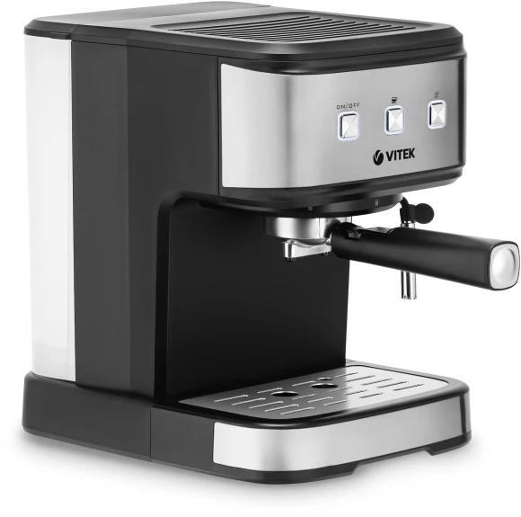 Кофеварка рожковая Vitek Metropolis VT-8470 850Вт серебристый/черный