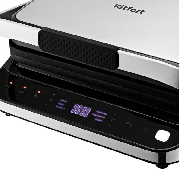 Электрогриль Kitfort КТ-1682 2000Вт черный/серебристый Электрогриль Kitfort КТ-1682 2000Вт черный/серебристый