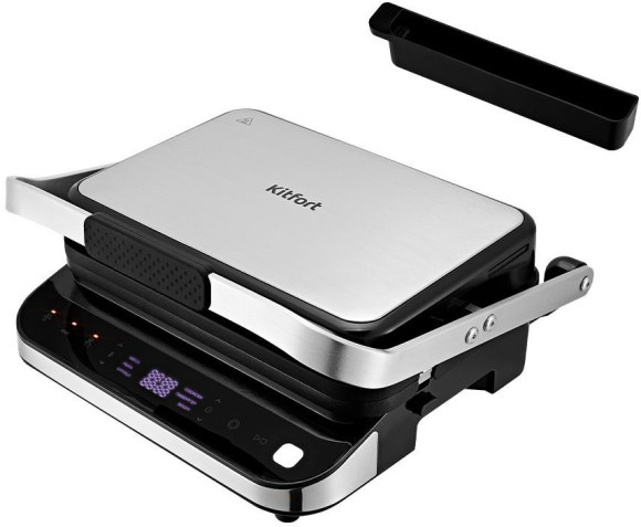 Электрогриль Kitfort КТ-1682 2000Вт черный/серебристый Электрогриль Kitfort КТ-1682 2000Вт черный/серебристый