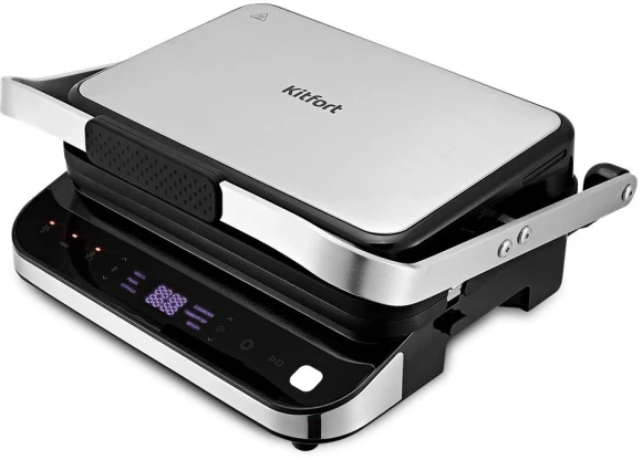 Электрогриль Kitfort КТ-1682 2000Вт черный/серебристый Электрогриль Kitfort КТ-1682 2000Вт черный/серебристый