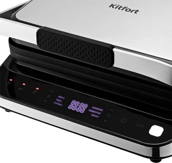 Электрогриль Kitfort КТ-1682 2000Вт черный/серебристый Электрогриль Kitfort КТ-1682 2000Вт черный/серебристый