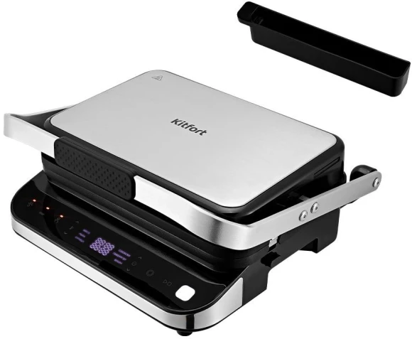 Электрогриль Kitfort КТ-1682 2000Вт черный/серебристый Электрогриль Kitfort КТ-1682 2000Вт черный/серебристый