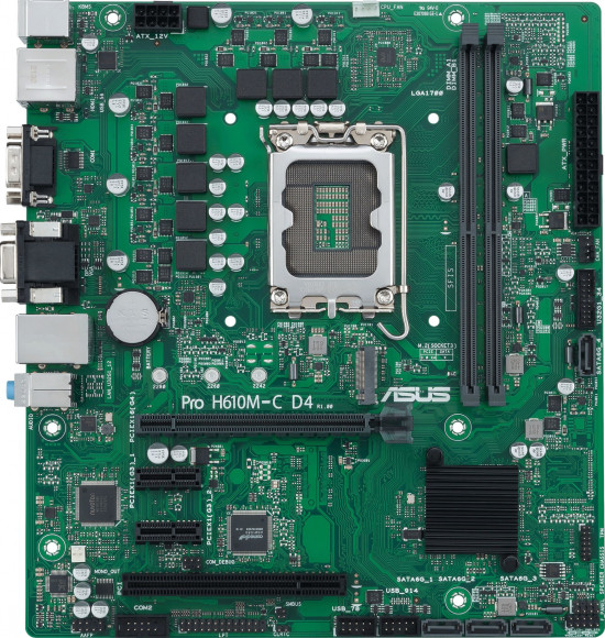 Материнская плата Asus PRO H610M-C D4-CSM Soc-1700 Intel H610 2xDDR4 mATX AC`97 8ch(7.1) GbLAN+VGA+HDMI+DP Материнская плата Asus PRO H610M-C D4-CSM Soc-1700 Intel H610 2xDDR4 mATX AC`97 8ch(7.1) GbLAN+VGA+HDMI+DP