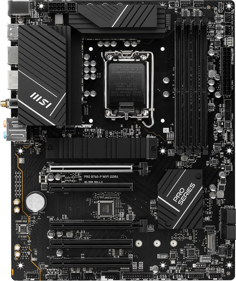 Материнская плата MSI PRO B760-P WIFI DDR4 Soc-1700 Intel B760 4xDDR4 ATX AC`97 8ch(7.1) 2.5Gg+HDMI+DP Материнская плата MSI PRO B760-P WIFI DDR4 Soc-1700 Intel B760 4xDDR4 ATX AC`97 8ch(7.1) 2.5Gg+HDMI+DP