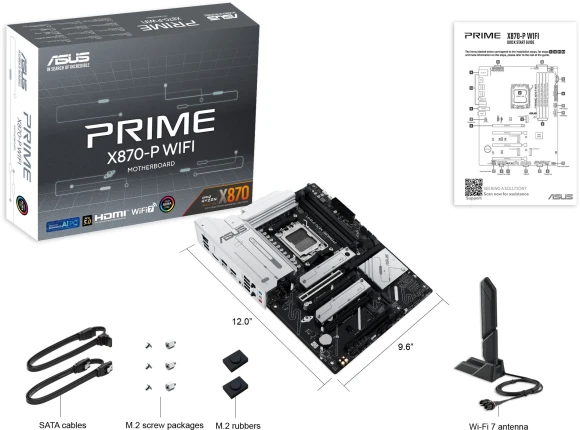 Материнская плата Asus PRIME X870-P WIFI Socket AM5 AMD X870 4xDDR5 ATX AC`97 8ch(7.1) 2.5Gg RAID+HDMI