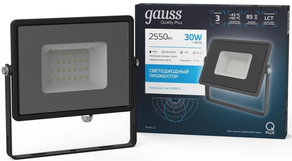 Прожектор уличный Gauss Qplus 690511330 светодиодный 30Втсерый Прожектор уличный Gauss Qplus 690511330 светодиодный 30Втсерый