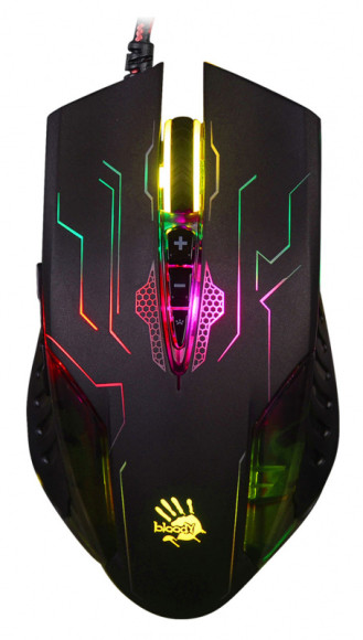 Мышь A4Tech Bloody Q51 черный/рисунок оптическая 6200dpi USB 8but