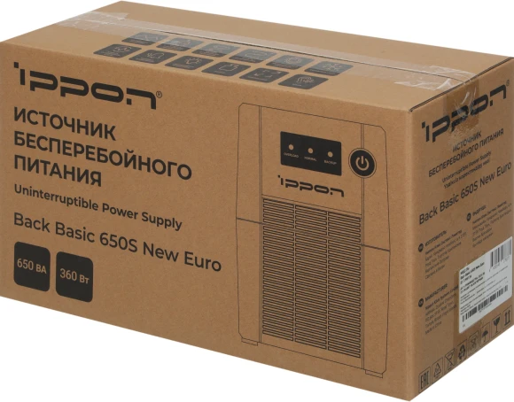 Источник бесперебойного питания Ippon Back Basic 650S New Euro 360Вт 650ВА черный