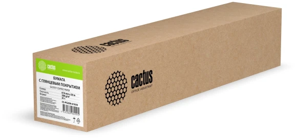 Бумага Cactus CS-PG200-61030 24"(A1) 610мм-30м/200г/м2/белый глянцевое для струйной печати втулка:50.8мм (2")