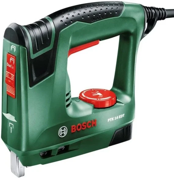 Степлер строительный Bosch PTK 14 EDT скобы тип 53: 11.4мм 6-14мм гвозди тип 48: 14мм