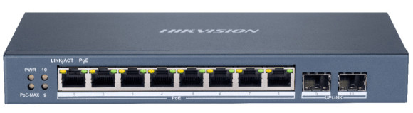 Коммутатор Hikvision DS-3E1510P-SI 8x1Гбит/с 2SFP 8PoE+ 110W управляемый