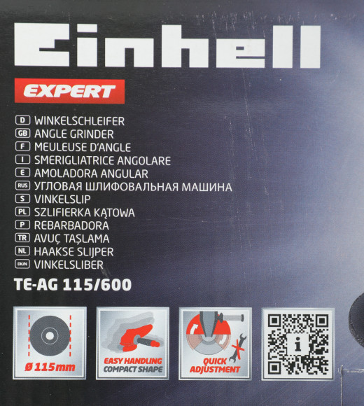 Углошлифовальная машина Einhell TE-AG 115/600 600Вт 12000об/мин рез.шпин.:M22.2 d=115мм (4430855)