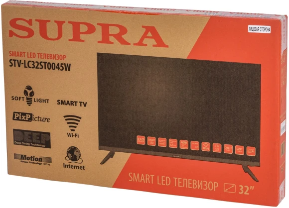 Телевизор LED Supra 32" STV-LC32ST0045W черный HD 60Hz DVB-T DVB-T2 DVB-C USB WiFi Smart TV (RUS)