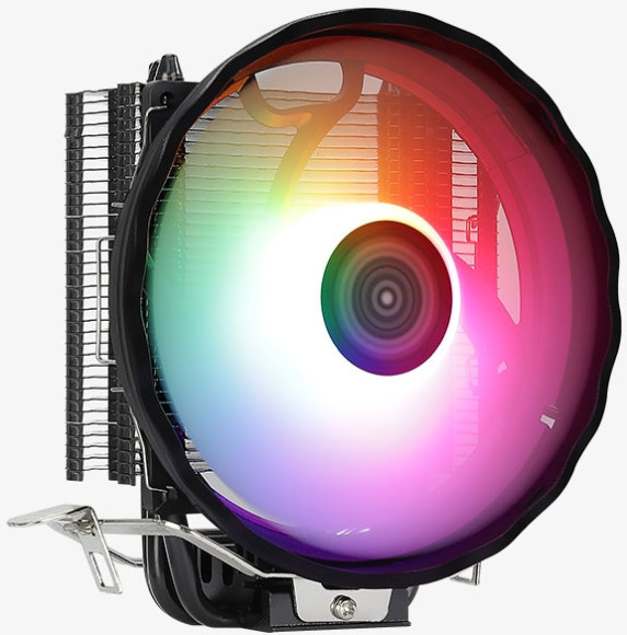 Устройство охлаждения(кулер) Aerocool Rave 3 ARGB Soc-AM5/AM4/1200/1700/1851 черный/белый 4-pin 18-27dB Al+Cu 125W 530gr Ret (RAVE 3 ARGB PWM 4P)