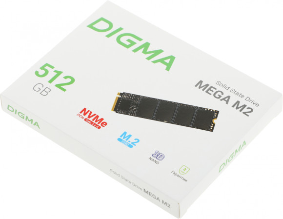 Накопитель SSD Digma PCIe 3.0 x4 512GB DGSM3512GM23T Mega M2 M.2 2280