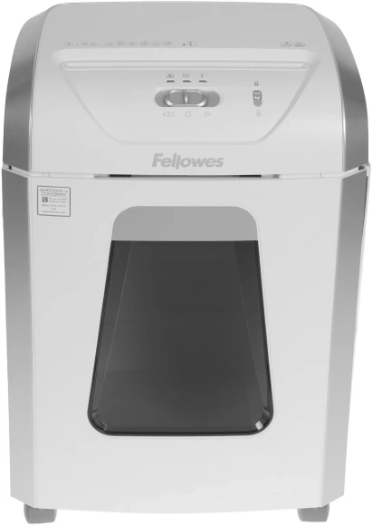 Шредер Fellowes PowerShred 15С белый (секр.P-4) фрагменты 15лист. 19лтр. скрепки скобы пл.карты Шредер Fellowes PowerShred 15С белый (секр.P-4) фрагменты 15лист. 19лтр. скрепки скобы пл.карты